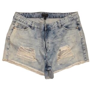 💥Forever 21+ Distressed Jean Shorts. Women's Plus Size: Waist 14x04 Inseam.